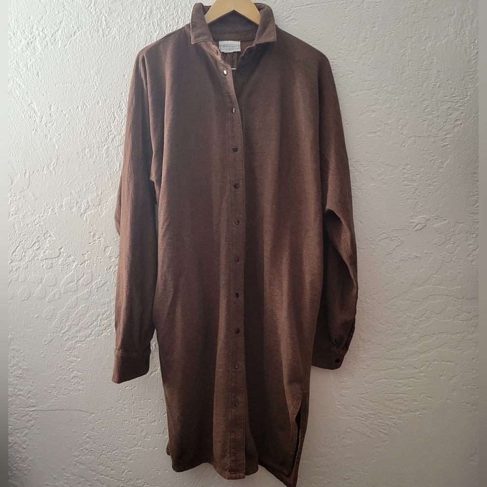 Vintage Michele Lamy Collar Long Sleeve Cotton Dress Size Large